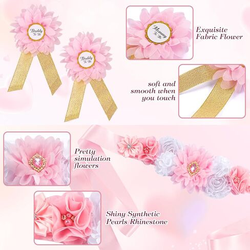 Mommy To Be Sash - Baby Shower Sash for Mommy Satin Ribbon Belly Band for Wedding Pregnant Baby Shower Party Photoshoot (Blue) in Kuwait