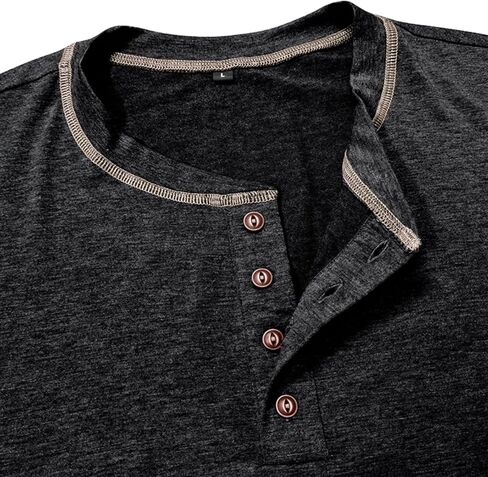 القمصان القصيرة للأكمام القصير القطن الأساسي هينلي القمصان الصيفية القمصان خفيفة الوزن in Kuwait