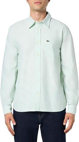 Lacoste Men's Striped Oxford Cotton Shirt with Pocket in Saudi Arabia