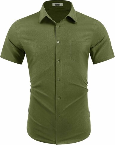 COOFANDY Mens Wrinkle Free Shirts 2025 Short Sleeve Casual Button Down Summer Dress Shirts in Saudi Arabia