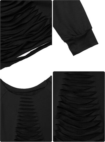 Hilinker Women's Sexy Off Shoulder Sweatshirt Long Sleeve Hollow Out Sweatshirts in Saudi Arabia