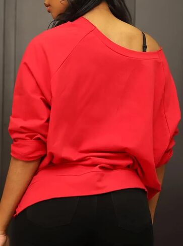 Hilinker Women's Sexy Off Shoulder Sweatshirt Long Sleeve Hollow Out Sweatshirts in Saudi Arabia