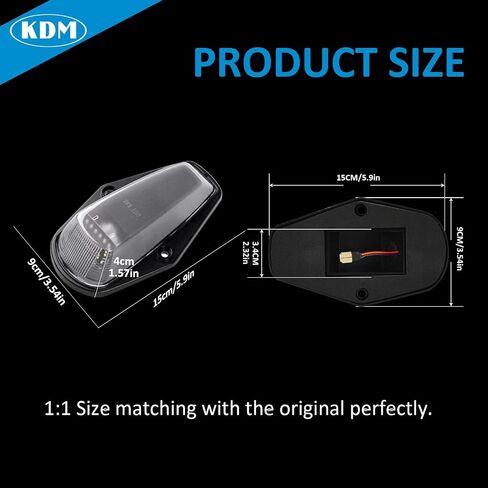 KDM Clear Lens LED CAB ROOP Top Lights Assembly FING 1973-1997 FORD F150 F250 F350 F450 Super Duty ، Hauted Runnance White White ، 5pcs Pack in Saudi Arabia