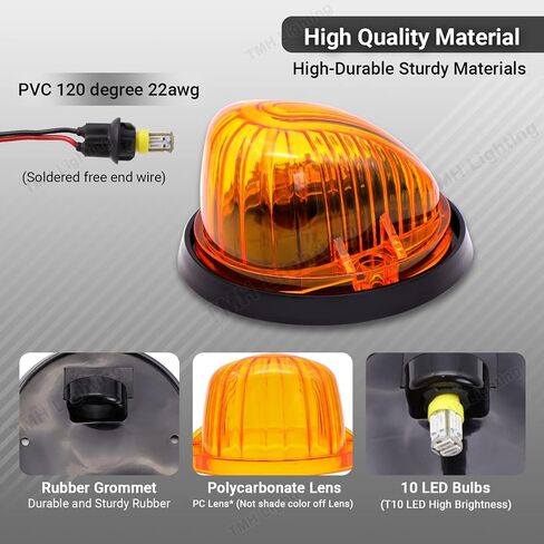 TMH 5 PCS 3.3 بوصة عدسة مدخنة + T10 AMBER LED Marker Marker Lights for C/K Chevrolet K30 Pickup Dialy K10 K20 Suburban C10 Pickup K5 Blazer C70 C60 C50 1969-1987 in Kuwait