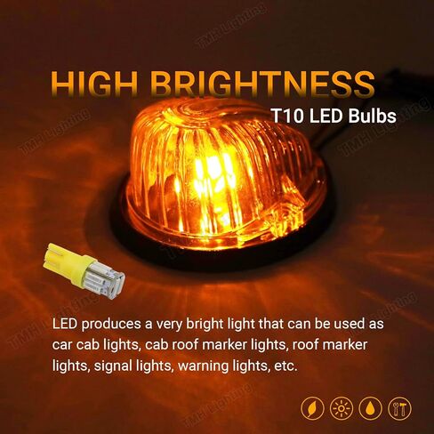 TMH 5 PCS 3.3 بوصة عدسة مدخنة + T10 AMBER LED Marker Marker Lights for C/K Chevrolet K30 Pickup Dialy K10 K20 Suburban C10 Pickup K5 Blazer C70 C60 C50 1969-1987 in Kuwait