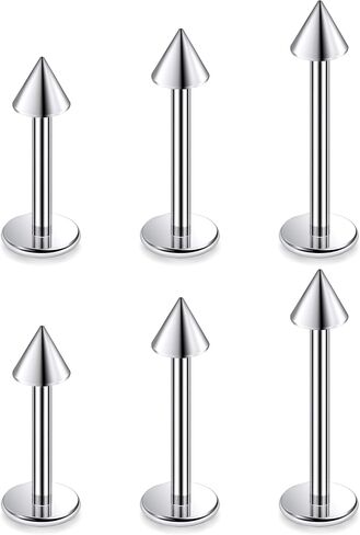 Ruifan Titanium Flat Back Lip Rings Externally Threaded Earrings Studs Nose Rings 20G 18G 16G 14G Ball Spike Tragus Cartilage Lobe Rook Helix Conch Labret Medusa Nostril Piercing Jewelry for Women Men in Saudi Arabia