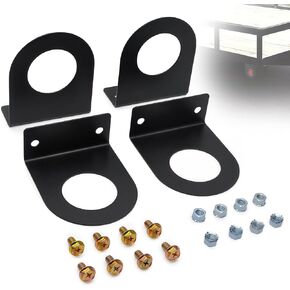 (4 Pack) for 2-inch Round Marker Light L-Shaped Mounting Bracket - Powder-Coated Steel, Suitable for Side Round Marker Light Bracket Installation for Trucks, RVs, and Trailers