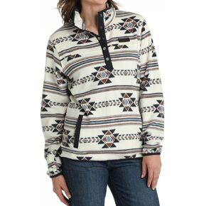 Cinch Women's Cream Aztec Polar Fleece Pullover