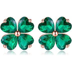 Reffeer Solid 925 Sterling Silver Four Leaves Studs Clover Action in Kuwait