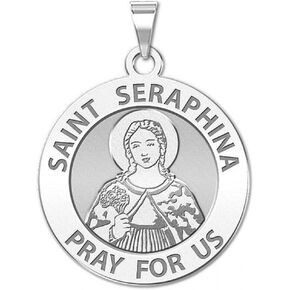 PicturesOnGold.com Saint Seraphina Religious Medal - 3/4 Inch Size of a Nickel in Sterling Silver