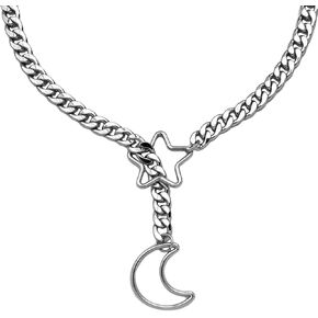 قلادة سلسلة Acun Star and Moon For Women O Ring Slip Chokers Chokers Rhineston