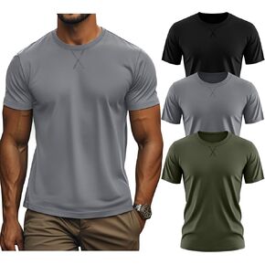 قمصان Neer 3 Pack للرجال الكبيرة والطويلة ، وأكمام قصيرة محب طويل الطويل طاقم الصيف.