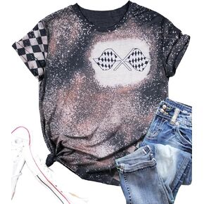 BANGELY Start Your Engines Tshirt Checkered Flag Racing Shirts Raceday Casual Unisex Short Sleeve Tee Tops