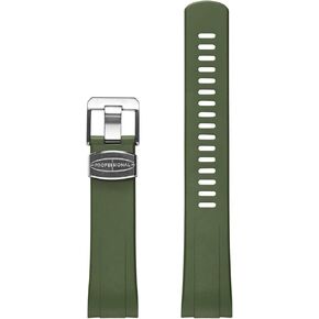 Crafter Blue CB08 Curved End Watch Band Rubber Strap Replacement for Seiko Turtle Prospex Automatic Dive Watch SRP773, SRP775, SRP777, SRP779, SBDY013, SBDY015, SBDY017, SBDY021, SBDY027 etc