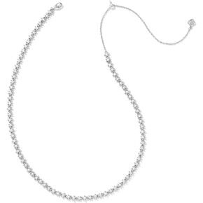Kendra Scott Womens Nydia Strand Netclace Silver White Crystal Size One