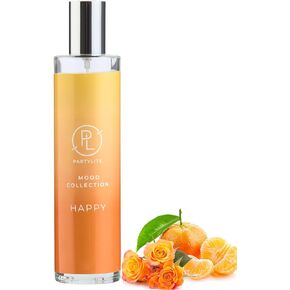 PartyLite Happy Scented Room Spray, 100mL, with Notes of Madagascar Mandarin and Orange Peel, Part of the Mood Collection, Citrus & Floral, Perfect for Gifting