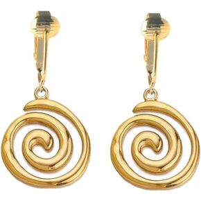Aloha Earrings Non Pierced Clip On Spiral Dangling Earrings