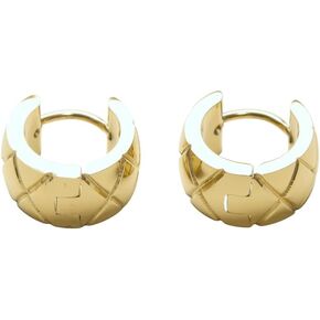 Quilted Huggie Earrings, 18k Gold Plated, Clip-on or Pierced, Crush Hoop, Birthday Gift, Christmas Gift