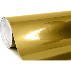 VVIVIDY LIPIDED METALLIC GOLD GOLD VINYL WROF 1 قدم × 5 أقدام من ورقة صائق DIY للادة اللاصقة