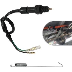 1 PC Rear Brake Light Switch, Car Tail Light Switch with Spring Wire Kit, Rear Foot Brake Switch Wire, Universal for Most Cars Off-Road Motorcycles (Black)