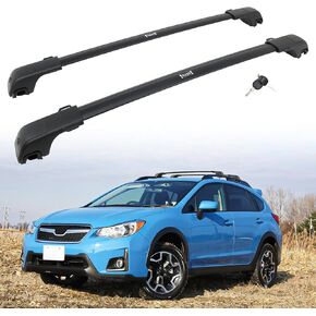 Heka 260 رطلاً رفوف السقف البديل البديل لـ Subaru XV Crosstrek 2013-2017 قابلية للألومنيوم مع قضبان جانبية على السطح الأسود الأسود دراجات الزوارق الزورق