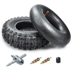 4.10/3.50-6 4.10-6 NHS Tire and Inner Tube for Lawn Mower Wheelbarrows 4 Wheelers ATV Quad Go Kart Snow Blower Tractors Hand Trucks Generators Utility Carts Trolleys Mini Bike Heavy Duty 1 Pack