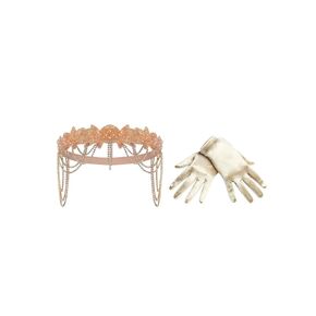 BABEYOND 1920s Flapper Headpiece Roaring 20s Headband Great Gatsby Short Satin Tea Party Gloves Banquet Costume Gloves Accessory for Women