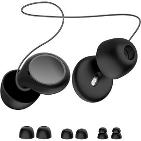 Ear Plugs with Lanyard, Reusable Noise Cancelling Earplugs with 8 Eartips, Hearing Protection Earplugs with 25dB-30dB Noise Reduction for Sleep, Concerts, Focus, Travel, Work, Study(Black)