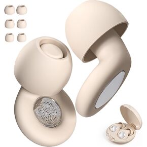 Professional-Grade Noise-Canceling Earplugs: Versatile, Eco-Friendly Solution for Sleep, Concerts, Work, and Study - -27dB Silicone with 4 Size Eartips (Rice White)