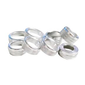 for 2014-2018 Chevy Silverado Center Dash Switch Button Radio Air Conditioner Light Control knob Trim Cover Interior Accessories Fits for 2014-2018 GMC Sierra (Silver 8Pcs)
