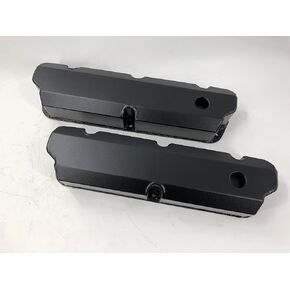 Fabricated Aluminum Tall Valve Cover for Ford Small Block SBF 289 302 351w/Holes Black