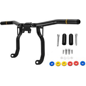 Wsays Front Engine Guard Flat-Out Highway Crash Bar Compatible with Harley Touring Street Road Electra Glide Road King 2014-2023 Models (Gloss Black)