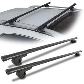 Car Roof Rack Cross Bars 47 inches, Universal Roof Rack Cross Bars, Thin Adjustable Aluminum Roof Rails with 220lbs Load Capacity, Fits Most Vehicles with Existing Raised Side Rails with Gap