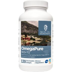 XYMOGEN OmegaPure 900-TG - International Fish Oil Standards (IFOS) Five-Star Certified Fish Oil - DHA EPA Omega-3 Supplement in Triglyceride Form for Cardiovascular + Cognitive Support (120 Softgels)