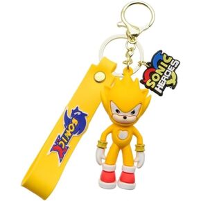 TCB Creations Super Game Fast Sonics Yellow 3D Character Silicone Charm Keychain