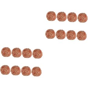 Totority 16 Pcs Simulated Beef Balls Beef Meatball Restaurant Prop Beef Meatball Photography Model Kitchen Fake Beef Meatball Prop Party Prop Artificial Meat Accessories PVC Food