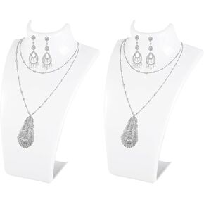 Hapivida Jewelry Display Rack, Black Necklace Bust Display Holder Stand Necklace Display Mannequin Model Shop Jewelry Rack