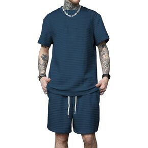 KUYIGO 2 Pieces Outfits Summer Sweatsuit Casual Athletic Sets Short Sleeve T-Shirts and Shorts