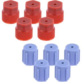 10pcs AC Capts Port Port Caps ، 13 مم و 16 ملم خدمة AC Service Service Cap Cap مقاومة للتسرب R134A AC Capts لاستبدال وصيانة تكييف الهواء (5 الجانب الأزرق المنخفض و 5 الجانب العالي الأحمر)