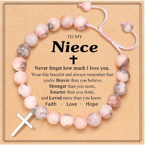 UNGENT THEM Niece Gifts from Auntie Aunt Niece Bracelet for Little Girls Jewelry Birthday Graduation Easter Christmas Valentines Day Gifts for Girls Age 6 8 10 12 14 16