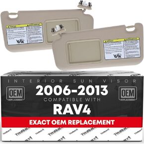 استبدال Sun Visor ، جانب السائق الأيسر - متوافق مع 2010-2012 Toyota RAV4 - Automotive Sun Protection Revor ، الظل الداخلي للمركبة - رمادي ، مع المرآة - OEM 74320-42502 -B2