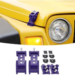 Hood Latch Stainless Steel Hood Catch Kit Compatible with 1997-2006 Jeep Wrangler TJ(Red)