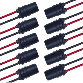T10 194 Instrument Bulb Socket for Car, Round Mouth Pre-Wired Harness Connector Adapter, Rubber Lamp Holder Female Socket for Automotive LED Bulbs Replacement (4PCS)