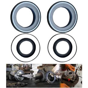 RANSOTO 50491 Front Axle Vaccum Knuckle & Tube Seal Kit Outer Shaft Tube Dust Oil Seal O-Ring Replace 50381 41784-2 Compatible with 1998-2004 Ford F250 F350 F450 F550 Super Duty Excursion Dana 50 60