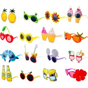 16 Pairs of Hawaiian Luau Party Sunglasses Summer Pool Tropical Beach Funny Sunglasses for Tropical Hawaii Party