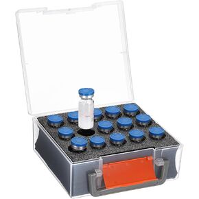ELLDOO Insulin Fridge Holder Storage Case, 15 Slots Insulin Vial Organizer Fitting Standard 10ml U-100 Vials, Travel Case Bottle Organizer Safe and Reliable Vial Protector（Only Case）