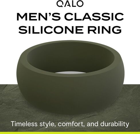 QALO Men's Rubber Silicone Ring, Step Edge Q2X or Chevron Rubber Wedding Band, Breathable, Durable Rubber Wedding Ring for Men, Multi Colors in Saudi Arabia