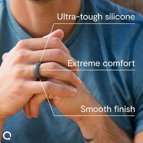 QALO Men's Rubber Silicone Ring, Step Edge Q2X or Chevron Rubber Wedding Band, Breathable, Durable Rubber Wedding Ring for Men, Multi Colors in Saudi Arabia