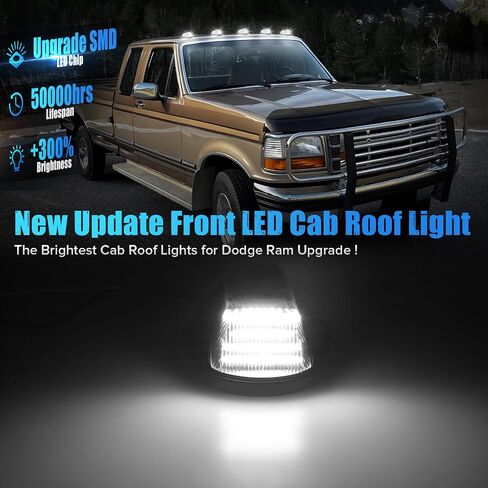 5PCS Smoke Lens White Light LED Cab Roof Lights Compatible with 1984-1996 F150 1984-1997 F250 F350 F Super Duty Pickup Truck Cab Clearance Light sassembly in Saudi Arabia