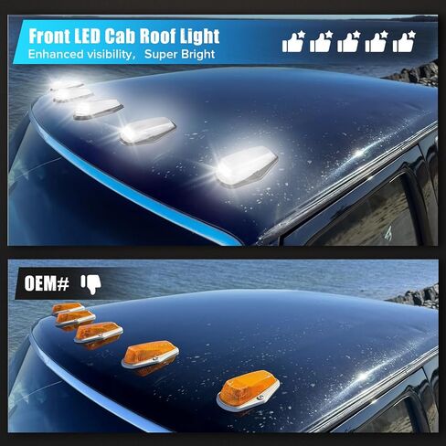 5PCS Smoke Lens White Light LED Cab Roof Lights Compatible with 1984-1996 F150 1984-1997 F250 F350 F Super Duty Pickup Truck Cab Clearance Light sassembly in Saudi Arabia